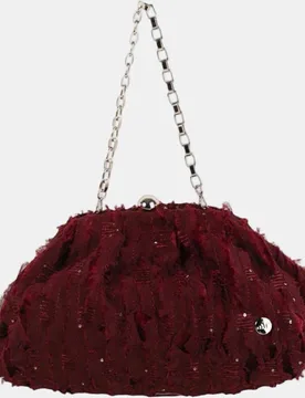 Clutch de fiesta en tejido fantasía con cierre joya y cadena metálica - Volum - FashionsVida