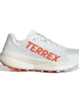 Terrex Agravic Speed Trail Running Shoes Cloud White / Impact Orange / Dash Grey UK 4.5 Women - Adidas - FashionsVida