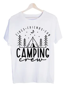 Men's Camping Scene Graphic Tee, Short Sleeve Crew Neck T-Shirt for Outdoor Casual and Weekend Activities - Aliexpress - FashionsVida
