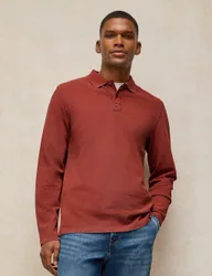 Pure Cotton Knitted Polo Shirt Red male