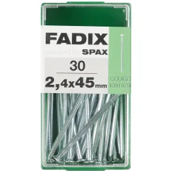 Clavo Acero Cabeza Plana Ø2,4 x 45 mm - Caja 30 Uds