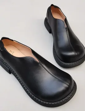 Careaymade-Genuine Leather Loafers Men's Shoes Round Toe Slip On Flats Wear-Resistant Breathable Solid Color Handmade Men's Shoe - Aliexpress - FashionsVida