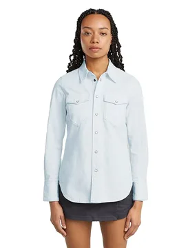 Chemise à Manches Longues Slim Western Beached Faded Seasalt S - G-Star - FashionsVida