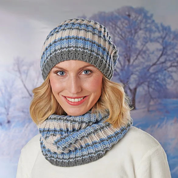 Loopschal "Nelly" Strick im Streifenmuster - 3Pagen - FashionsVida
