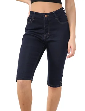 Womens Magic Shaping High Waisted Denim Shorts Indigo - Indigo Blue - Size 20 Uk - MYT - FashionsVida