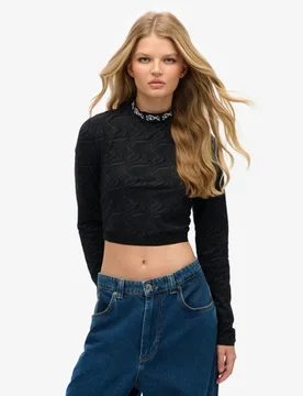 Superdry Damen Schwarz Oberteil, Größe: S/M - Größe: S/M - 50.00 - FashionsVida