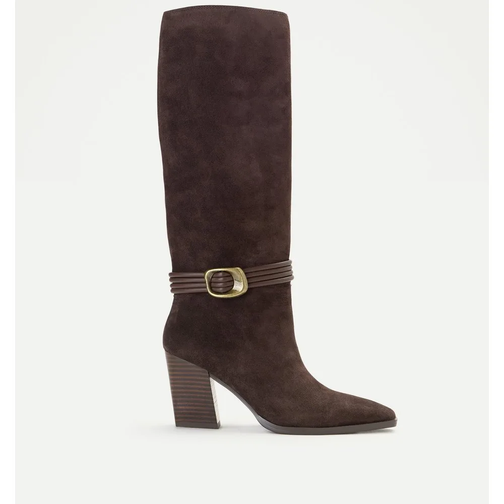 Bota tacón, campera adorno - Latouche - FashionsVida