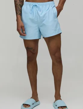 Herren Kurze BM Autograph Badeshorts Light Blue Größe Small - boohooMAN - FashionsVida