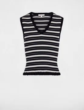 Top de mujer en punto con estampado de rayas - Morgan - FashionsVida