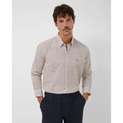 Camisa sport de hombre regular fit estampado geométrico