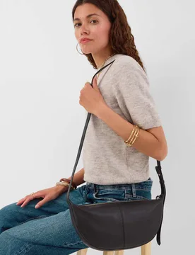 Leather Sling Cross Body Bag Black female - Accessorize - FashionsVida