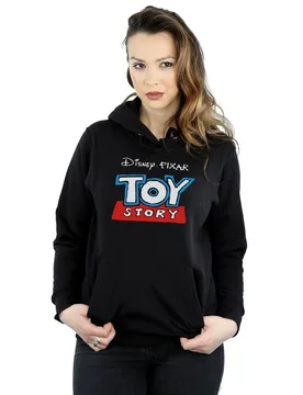 Women's Toy Story Cartoon Logo Hoodie in Black Size: Medium - Black - Size: M - Disney - FashionsVida