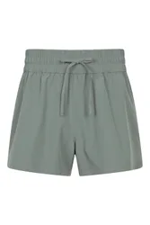 Women's 'Tide' Stretchy Comfortable Quick Dry Casual Elastic Waist Shorts in Khaki Size: 14 - Khaki - Size: 14