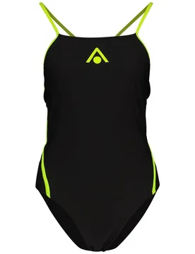 Essential Diamond Back Adjustable Swimsuit Black / Yellow 46 Women - Aquasphere - FashionsVida