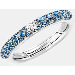 Anillo Pop de oro, diamantes y zafiro