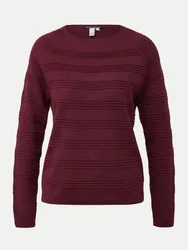 Strickpullover Strukturiert Rot L