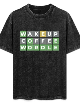 Wordle, Wake up coffee Wordle, Wordle addict T-Shirt Big and Tall Basic Tee Shirt - Aliexpress - FashionsVida