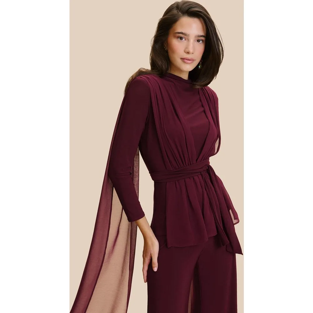 Blusa de mujer en georgette drapeado - MIPHAI - FashionsVida
