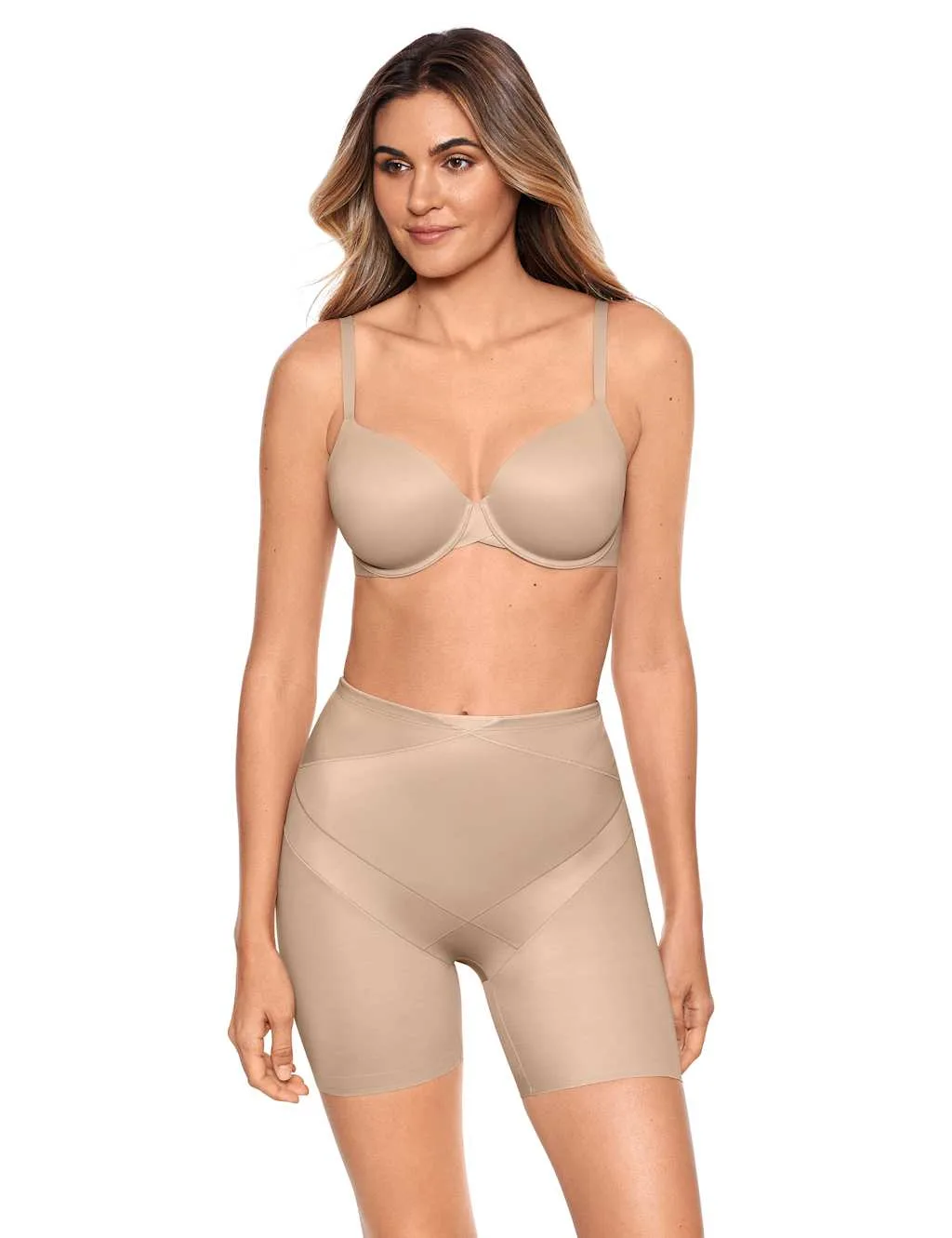 Extra Firm Control Sheer Panelled Shaping Shorts Beige female - Miraclesuit - FashionsVida