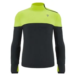 Felpa Con Mezza Zip Barney Neon Yellow / Medium Grey Melange S
