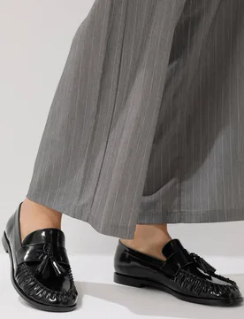 Women's Patent Flat Loafers In Standard Fit in Black Size: 8 - Black - Size: 8 - Long tall sally - FashionsVida