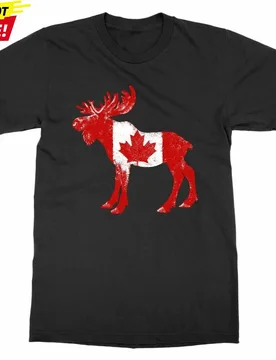 Fashion Design Canada Flag In Moose Printed T-Shirt 100% Cotton O-Neck Short Sleeve Summer Casual Mens T-shirt Streetwear - Aliexpress - FashionsVida