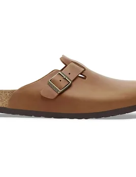 Sabots Boston Natural Leather Oiled Narrow Cognac EU 43 Homme - Birkenstock - FashionsVida
