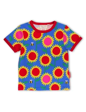 Kids 100% Cotton Sunflower Print T-Shirt - Toby Tiger - FashionsVida