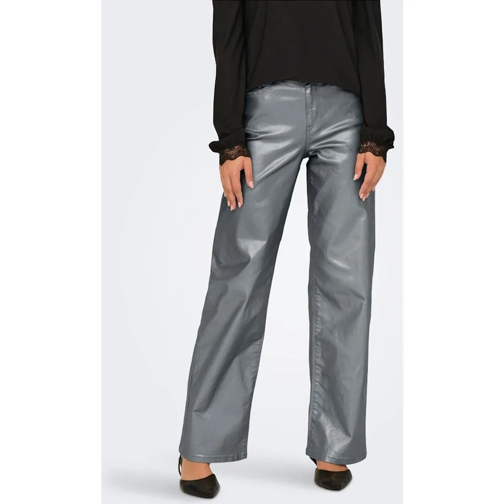 Pantalón de mujer metalizado ancho - Only - FashionsVida