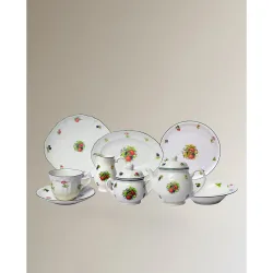 Juego de té por piezas Flores y Frutas