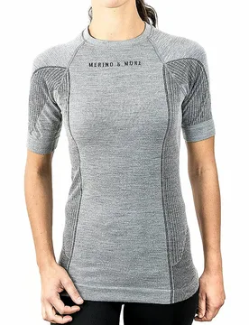 Damen Funktionsshirt grau L W - MERINO & MORE - FashionsVida