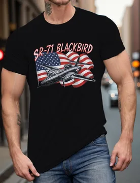 SR-71 Blackbird Patriotic Graphic - American Flag Design, 100% cotton O-neck short sleeve casual printed pattern T-shirt - Aliexpress - FashionsVida