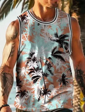 Summer Tank Top Men's Hawaii Beach Casual Clothing Quick Drying Silk Fit Sleeveless Shirt Mens Fashionable Body-Shaping Tank Top - Aliexpress - FashionsVida