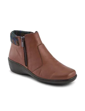 Women's Wide-Fit Leather Lightweight Ankle Boots in Tan Size: 7 - Tan - Size: 7 - Pavers - FashionsVida