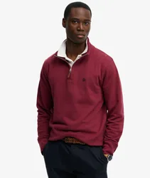 Superdry Herren Preppy Pullover mit Halbem Reißverschluss Red - Größe: L