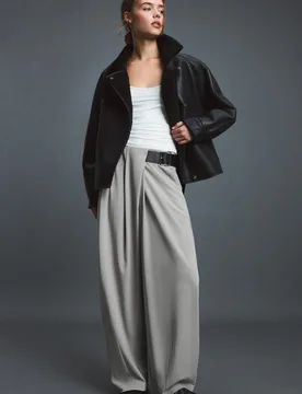 Jacke mit Stehkragen aus Doubleface-Kunstleder Schwarz S - Stradivarius - FashionsVida