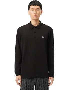 Polo Classic Cotton, langarm, schwarz xxl - Lacoste - FashionsVida