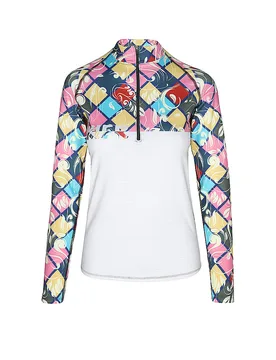 Damen Unterzieh Zipshirt Ski Mounten hellgrau S W - FREISEIN - FashionsVida