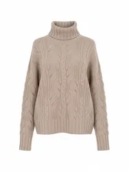 Maglie donna d.exterior - multitrecce dolcevita - bianco