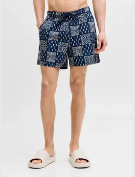 Printed Swim Shorts Navy Mix male - Jack & jones - FashionsVida