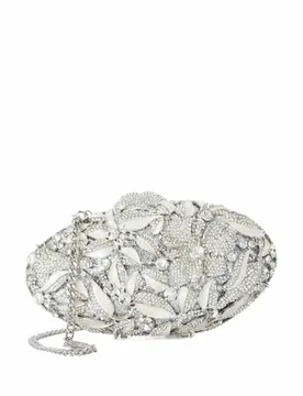 Crystal Embellished Chain Strap Clutch Bag Silver female - Dune london - FashionsVida