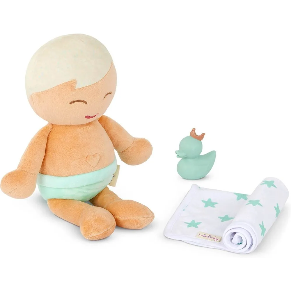 Muñeco peluche de Baño pelo rubio Bebe - LullaBaby - FashionsVida