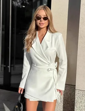 Elegant French White Suit Dress for Women A High-end Winter Cross-border Dress with A Cinched Waist and Short A-line Skirt 2026 - Aliexpress - FashionsVida
