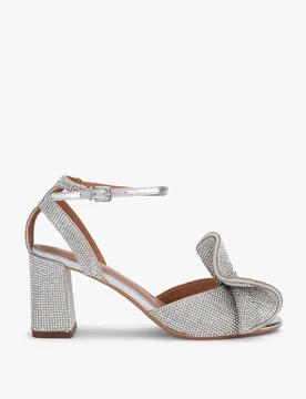 Sparkle Ankle Strap Block Heel Shoes Silver female - Kurt geiger - FashionsVida