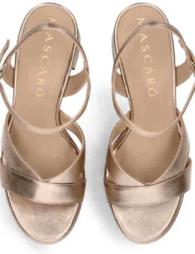 Sandalias de mujer en napa metalizada - Mascaró - FashionsVida