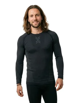 Maglietta A Maniche Lunghe Xceed Run X Black / Rhino Grey 2XL - X-BIONIC - FashionsVida