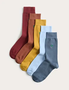Pack Cool & Fresh™ Palm Tree Cotton Rich Socks Multi male - M&S - FashionsVida