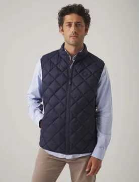 Chaleco de hombre guateado con cierre cremallera y cuello alto - Scotta 1985 - FashionsVida