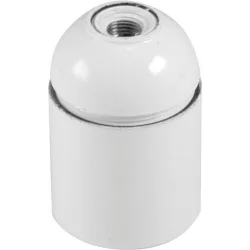 Portalámparas Bakelita Liso E-27 Blanco Brico