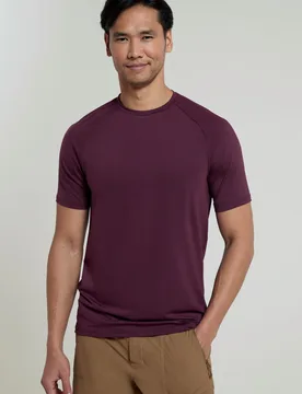 Agra Mens Melange T-Shirt - Purple - Purple - Size: M - Mountain Warehouse - FashionsVida